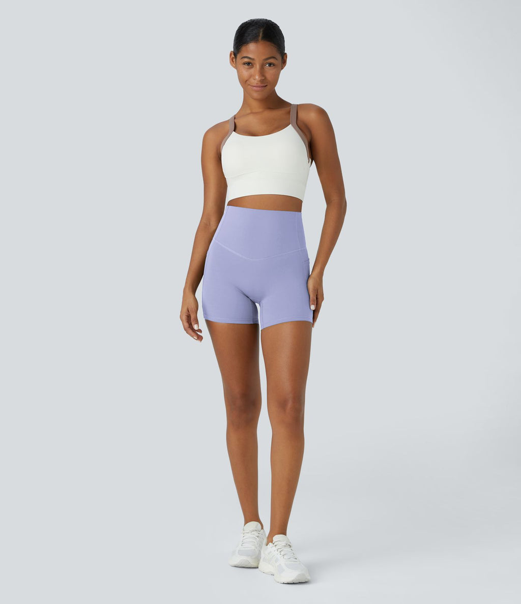 Short cycliste d'entraînement gainant taille haute UltraSculpt™ SoCinched à poches latérales 12,5 cm
