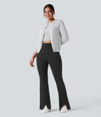 Legging denim évasé Halara Flex™ taille haute dos croisé fendu avec poches