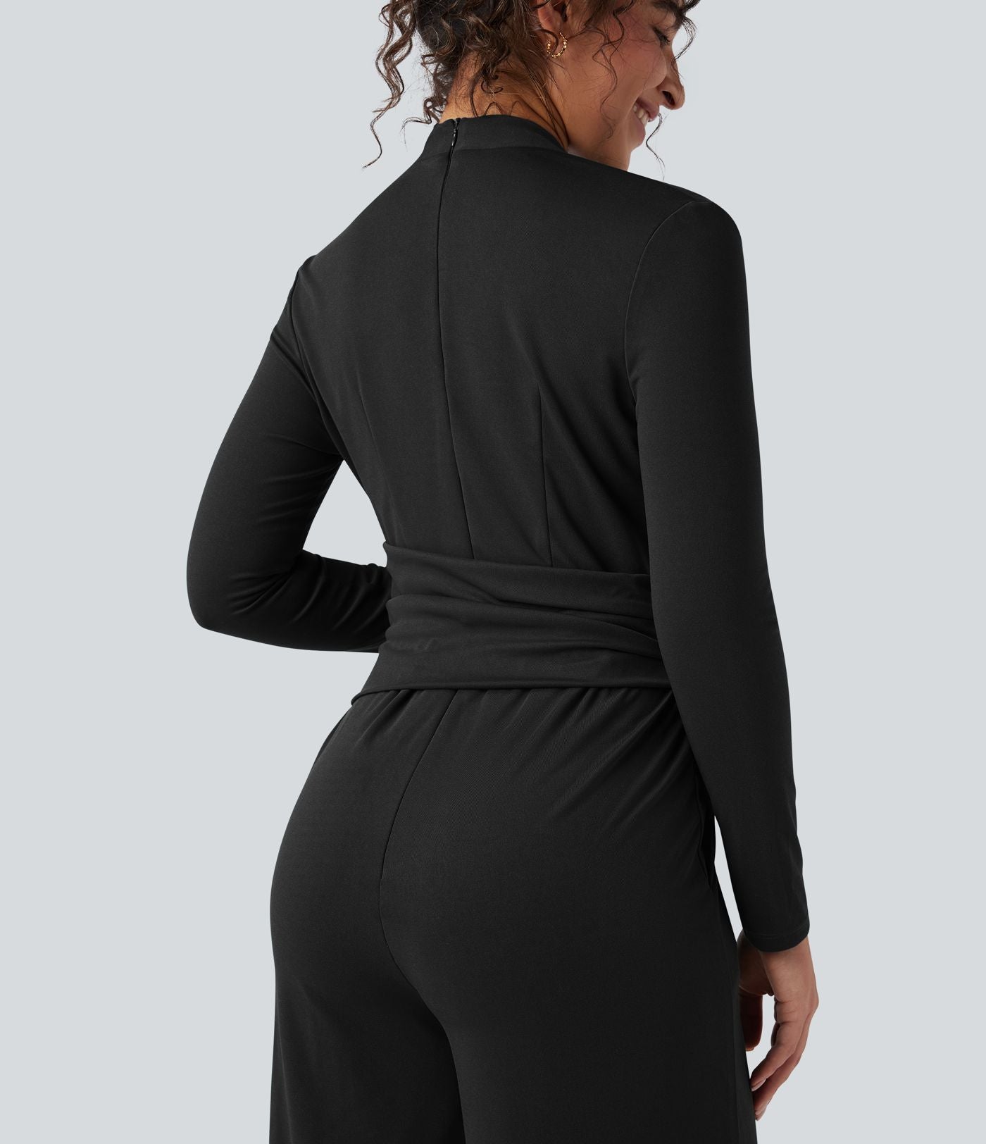 Combinaison tailleur col V manches longues avec zip et poches - Easy Peasy
