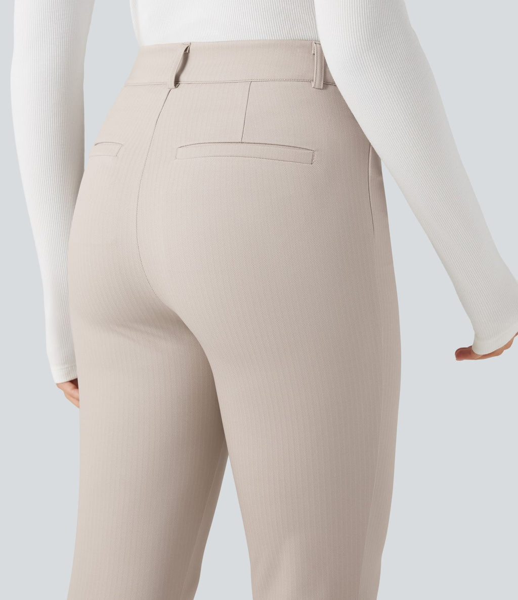 Pantalon tailleur Halara Flex™ skinny chevrons taille haute avec poches