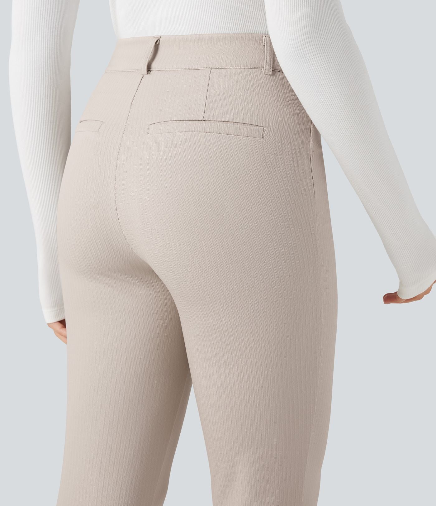 Pantalon tailleur Halara Flex™ skinny chevrons taille haute avec poches