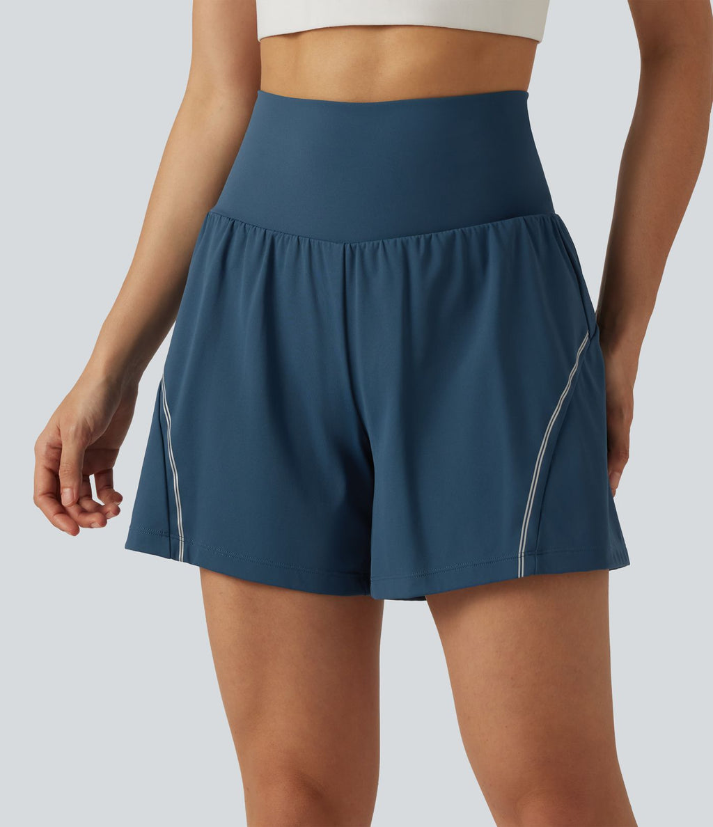Short de yoga 2-en-1 SoftlyZero™ Airy réfléchissant taille haute 12,5 cm à effet frais InstantCool avec poches