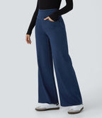 Halara Flex™ Jean Large Travail à Taille Haute Poches Multiples et Tricot Extensible