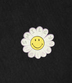 T-shirt casual en coton délavé Halara X Smiley® col rond à manches courtes