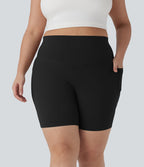 Short cycliste 17,5 cm d'entraînement gainant taille haute grande taille avec poches Halara UltraSculpt™
