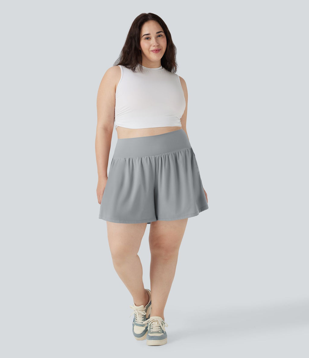 Short tailleur 2-en-1 Cool Touch yoga taille très haute Softlyzero™ Airy grande taille 17,5 cm avec poches