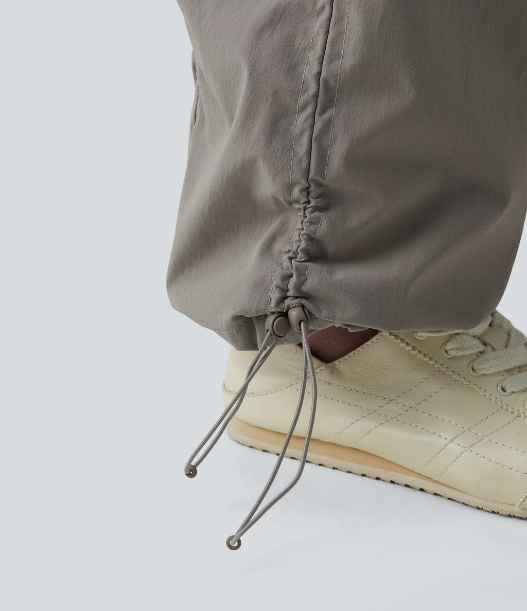 Jogging cargo ample décontracté taille haute avec cordon de serrage avec poches
