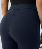Pantalon cargo décontracté évasé taille haute avec poches à rabat latérales