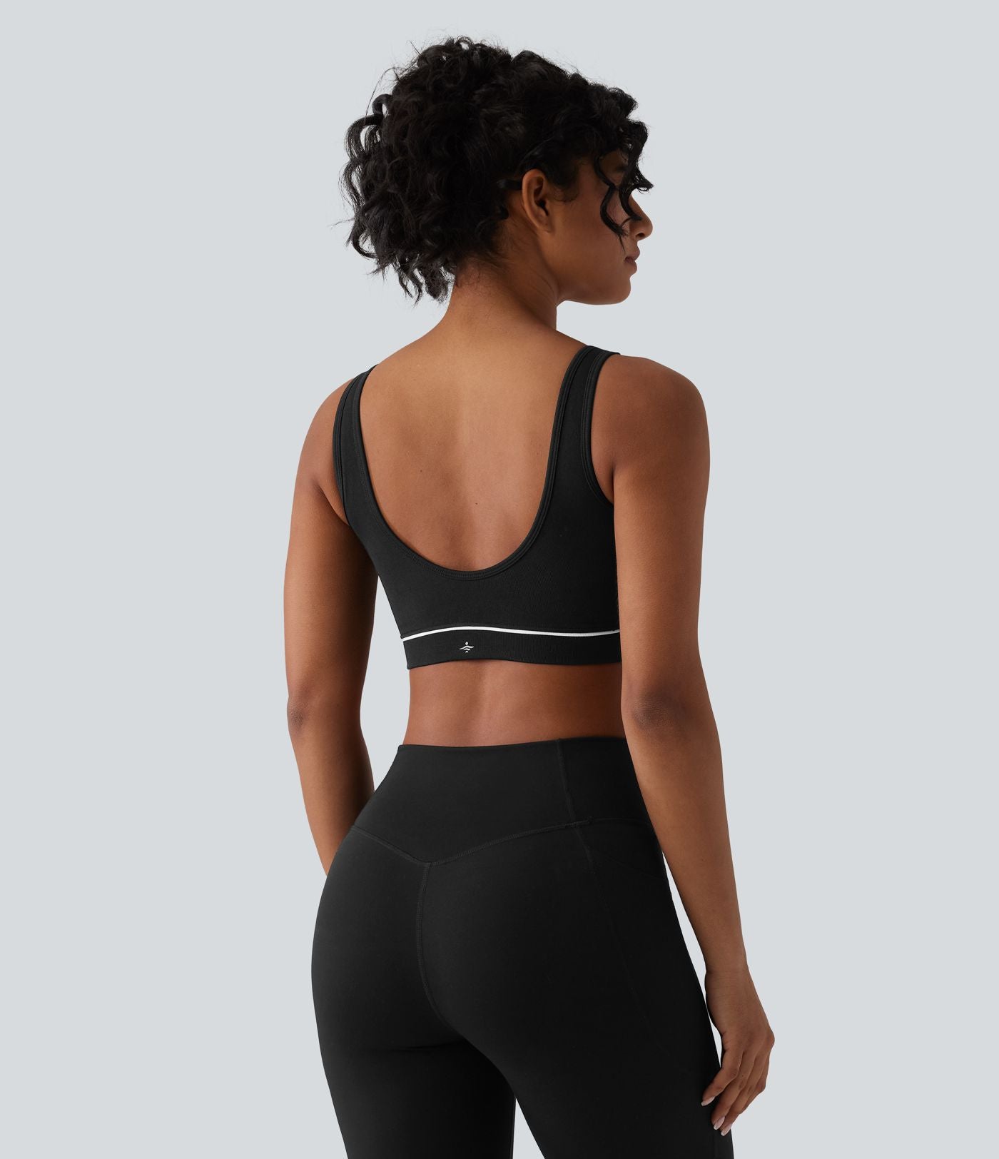 OneForm Brassière de sport de tennis sans coutures maintien léger dos nu color block soutien-gorge intégré