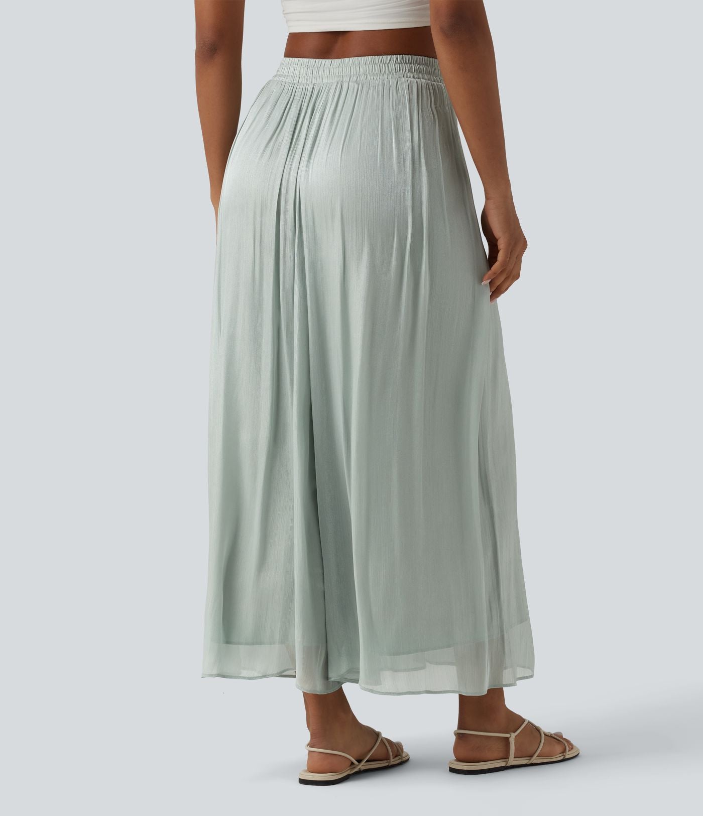 Pantalon ample fluide vacances taille haute