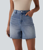 Short denim ample décontracté Halara Flex™ taille haute avec poches