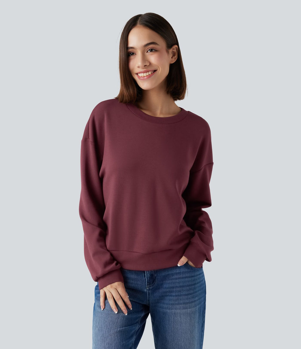 Sweat-shirt décontracté SpacerTek™ col rond, manches longues avec twist dans le dos