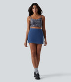 Halara Flex™ Skort micro-court en denim taille haute coupe trapèze