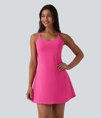 Robe de danse SoftlyZero™ Plush effet push-up dos nu avec bretelles réglables croisées et brassière intégrée – Édition Easy Peasy