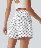 Short de yoga 2-en-1 taille haute 12,5 cm à pois avec poches