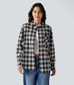 Chemise à carreaux coupe décontractée avec poche