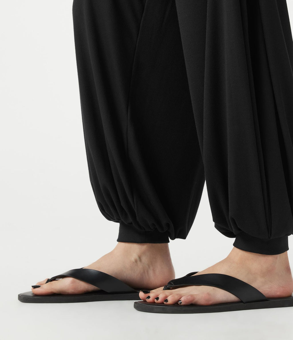 Jogging décontracté côtelé ventre plat, taille haute, très extensible, à poches