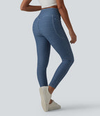 Jegging 7/8 rayé taille haute Halara Flex™ avec poches et effet ventre plat