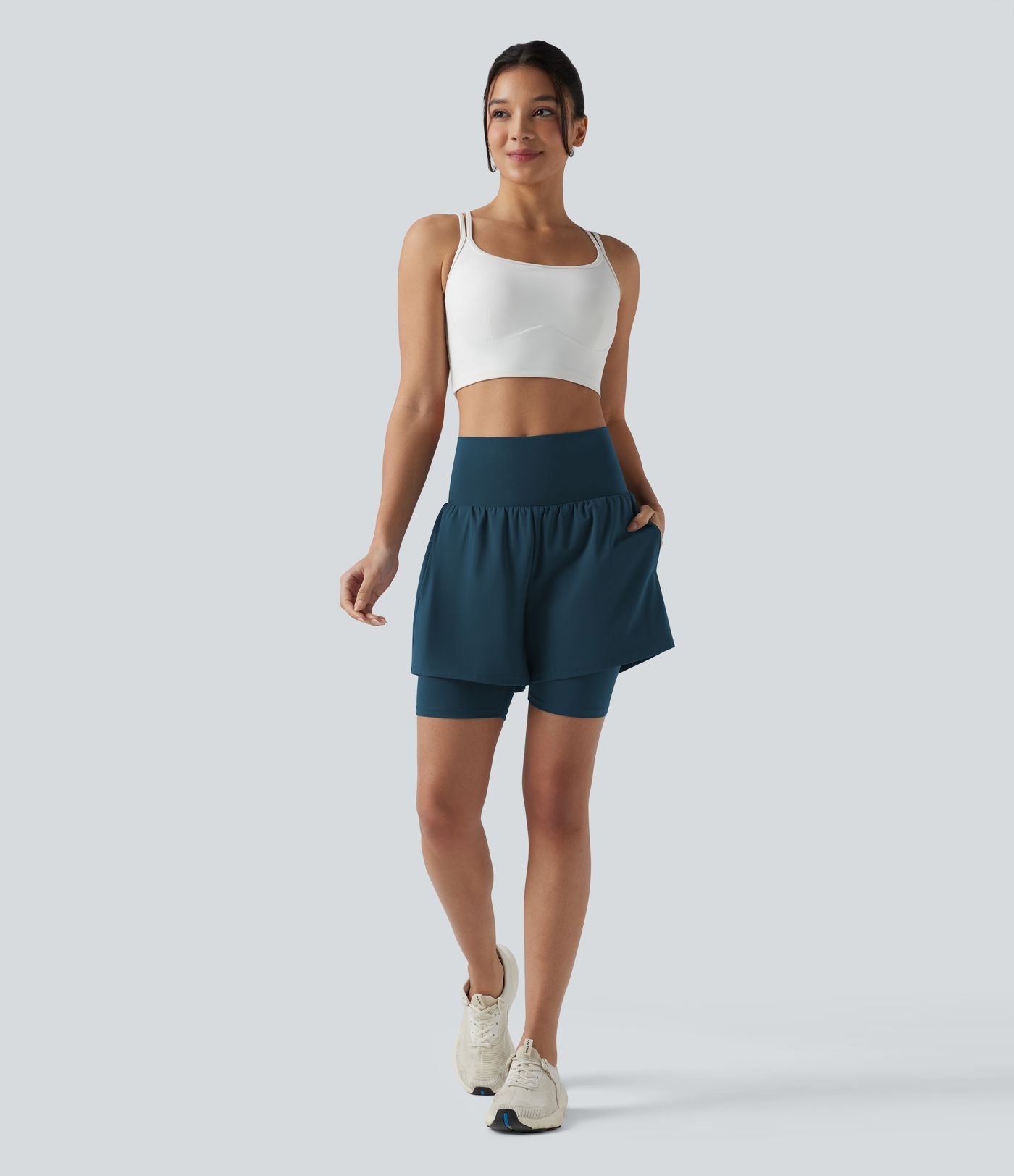 Short de yoga SoftlyZero™ Airy 2-en-1 taille ultra-haute effet frais InstantCool 17,5 cm avec poches