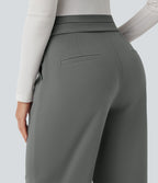 Pantalon tailleur coupe droite taille haute Halara Flex™ avec poches
