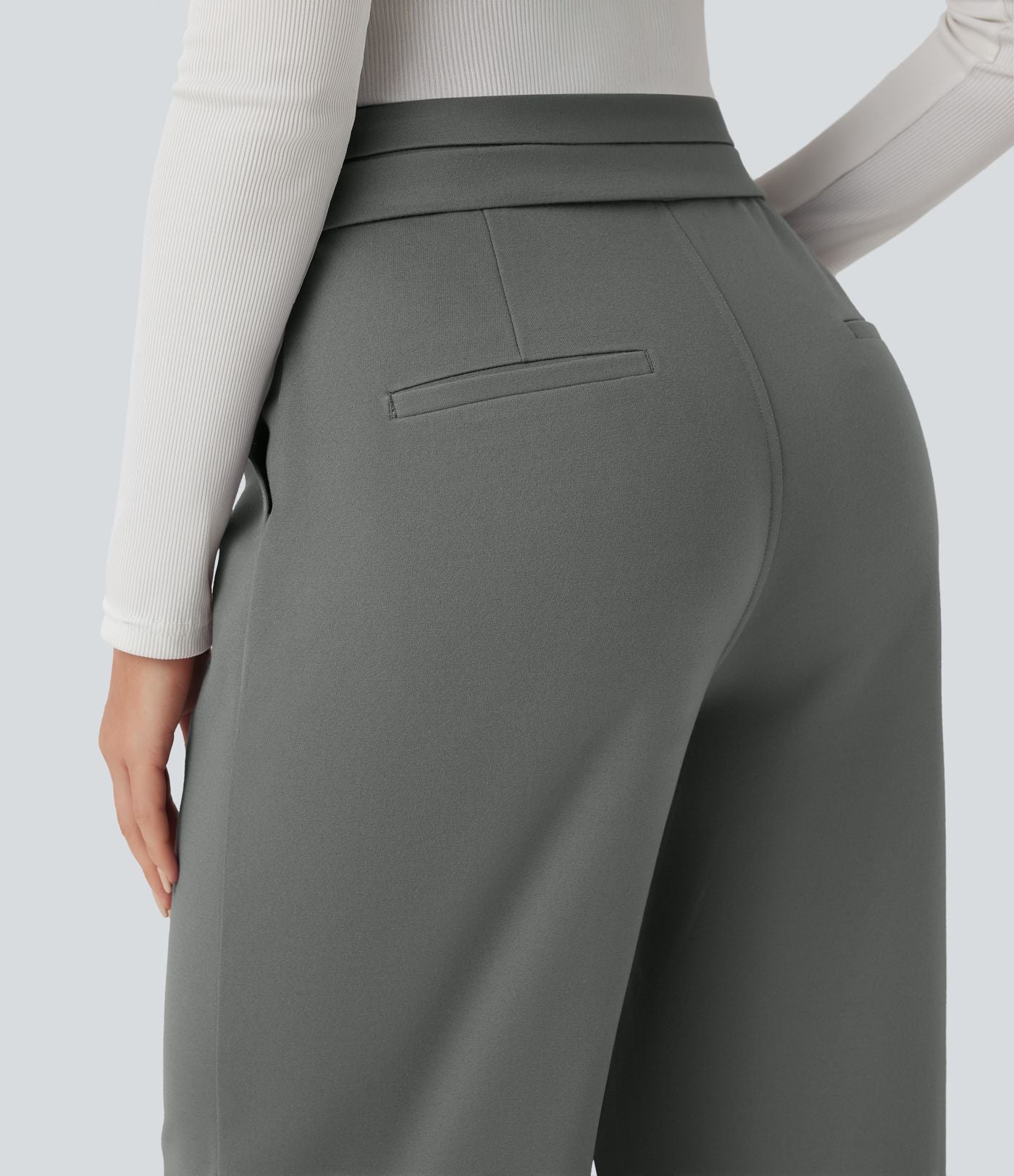 Pantalon tailleur coupe droite taille haute Halara Flex™ avec poches