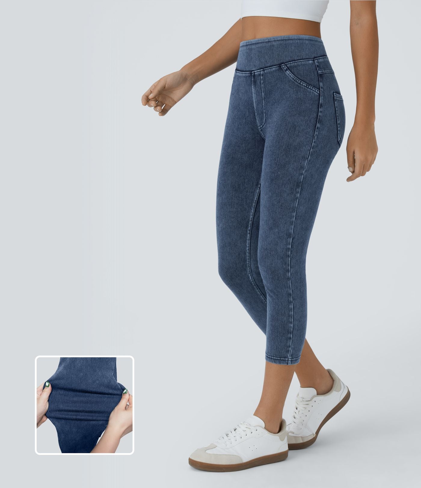 Halara Flex™ Jegging Capri Taille Haute Extensible Poche Latérale Arrière