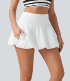 Jupe boule micro 2-en-1 taille haute pour la danse avec poches