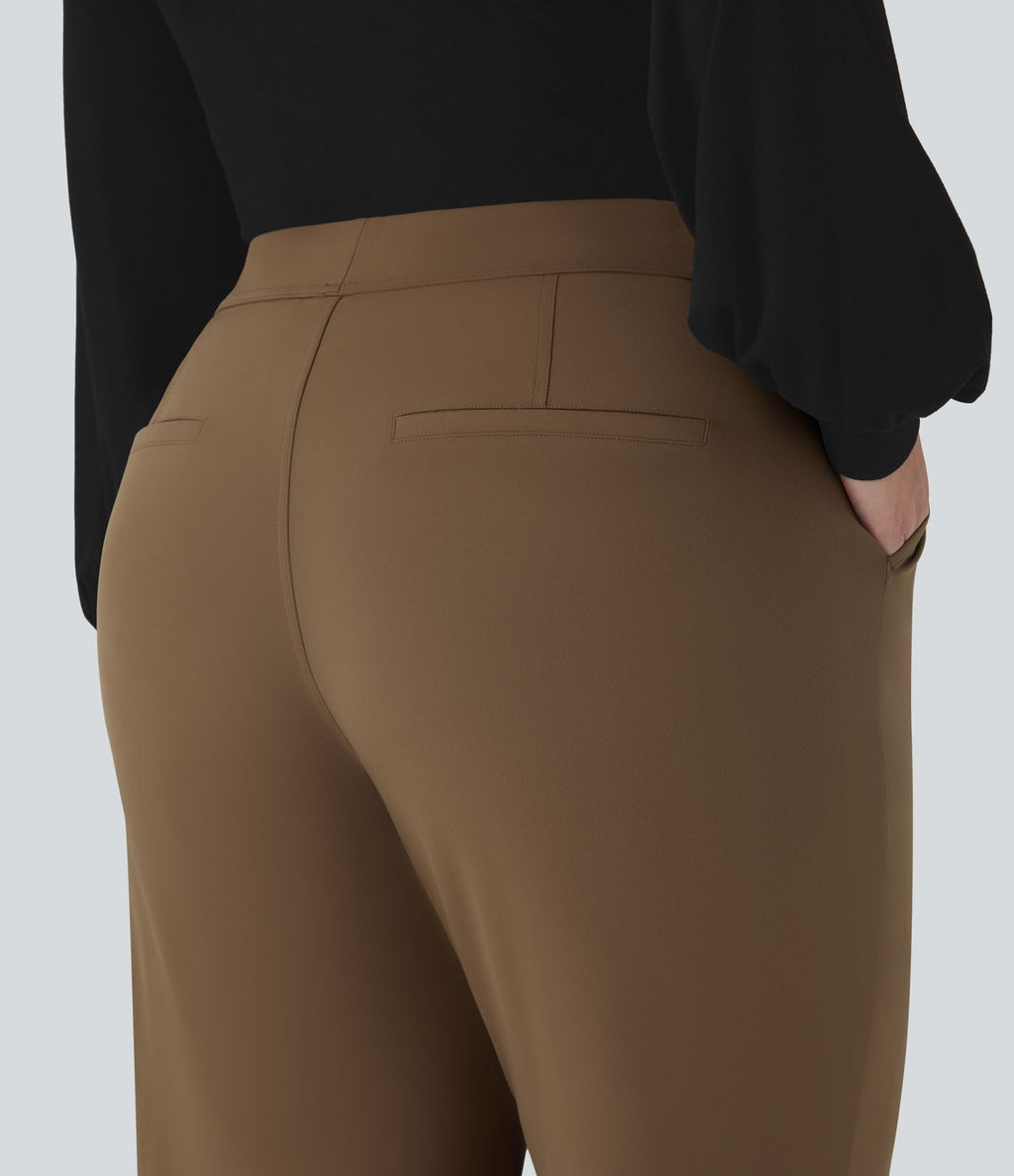 Pantalon tailleur évasé grande taille taille haute Halara Flex™ DayStretch avec poches