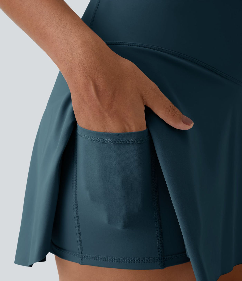 Jupe de tennis mini 2-en-1 quotidienne SoftlyZero™ Airy avec croisement, poche latérale et effet frais InstantCool, Lucid, protection solaire UPF50+