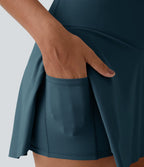Jupe de tennis mini 2-en-1 quotidienne SoftlyZero™ Airy avec croisement, poche latérale et effet frais InstantCool, Lucid, protection solaire UPF50+