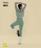 Legging de training Halara X Smiley® Halara UltraSculpt™ imprimé rayures taille haute push-up froncé ventre plat avec poches