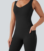 Combinaison de sport Halara UltraSculpt™ col V gainante push-up à poches