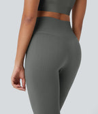 Legging yoga 7/8 gainant taille haute côtelé doux sans couture OneForm Seamless Flow