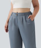Pantalon jogging grande taille, taille mi-haute avec poches