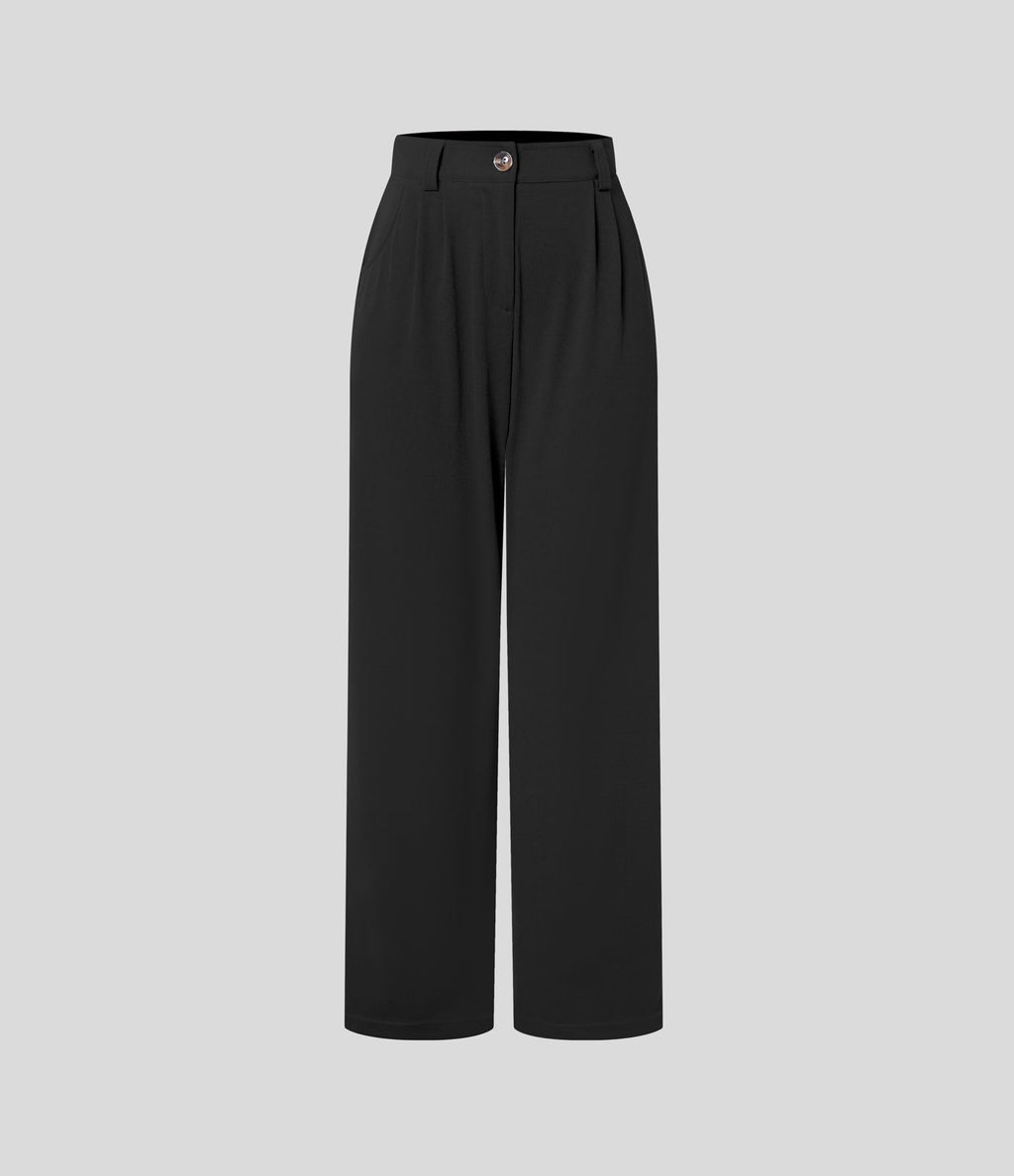 Pantalon casual taille mi-haute en maille gaufrée avec poche zippée