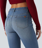 Jean décontracté Halara Flex™ évasé 7/8 taille haute ourlet retroussé avec poches