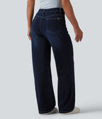 Halara Flex™ Jean coupe droite décontracté taille mi-haute avec poches