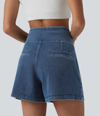 Short en jean ample Halara Flex™ taille haute décontracté avec poches