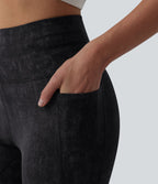 Legging casual 7/8 taille haute avec cordon de serrage et poches