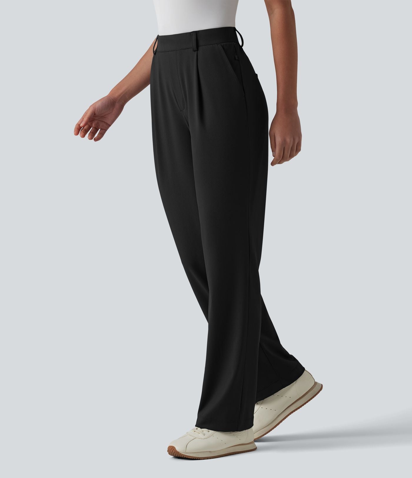 Pantalon de golf droit taille haute séchage rapide avec poches – UPF 40+