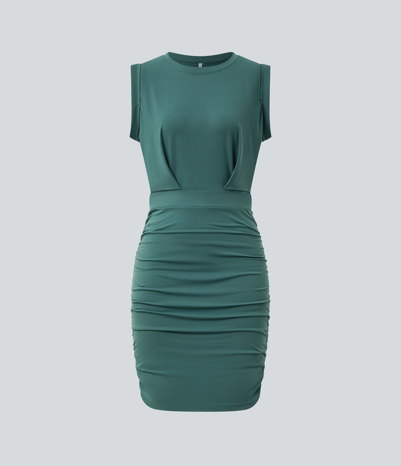 Robe mini moulante soirée col rond sans manches froncée effet frais InstantCool SoftlyZero™ Airy