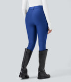 Legging 7/8 brillant taille haute avec poches