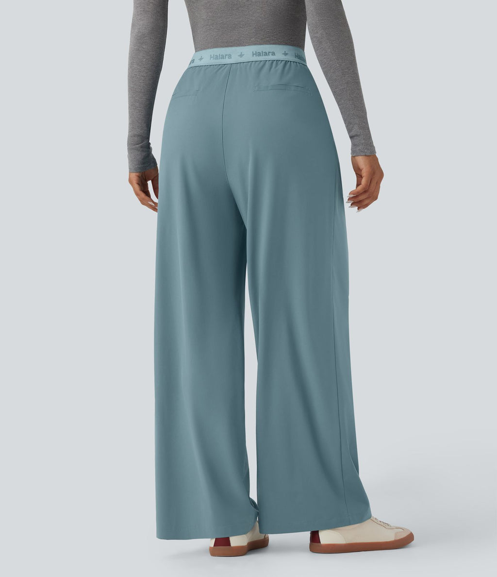 Pantalon de costume Breezeful™ à taille haute, jambes larges, poches latérales et séchage rapide