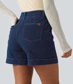 Short en jean casual taille haute Halara Flex™ 12,5 cm avec poches