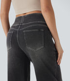 Jean décontracté ample gainant taille mi-haute avec poches Halara Flex™