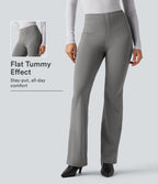 Pantalon tailleur bootcut taille haute ventre plat avec poches