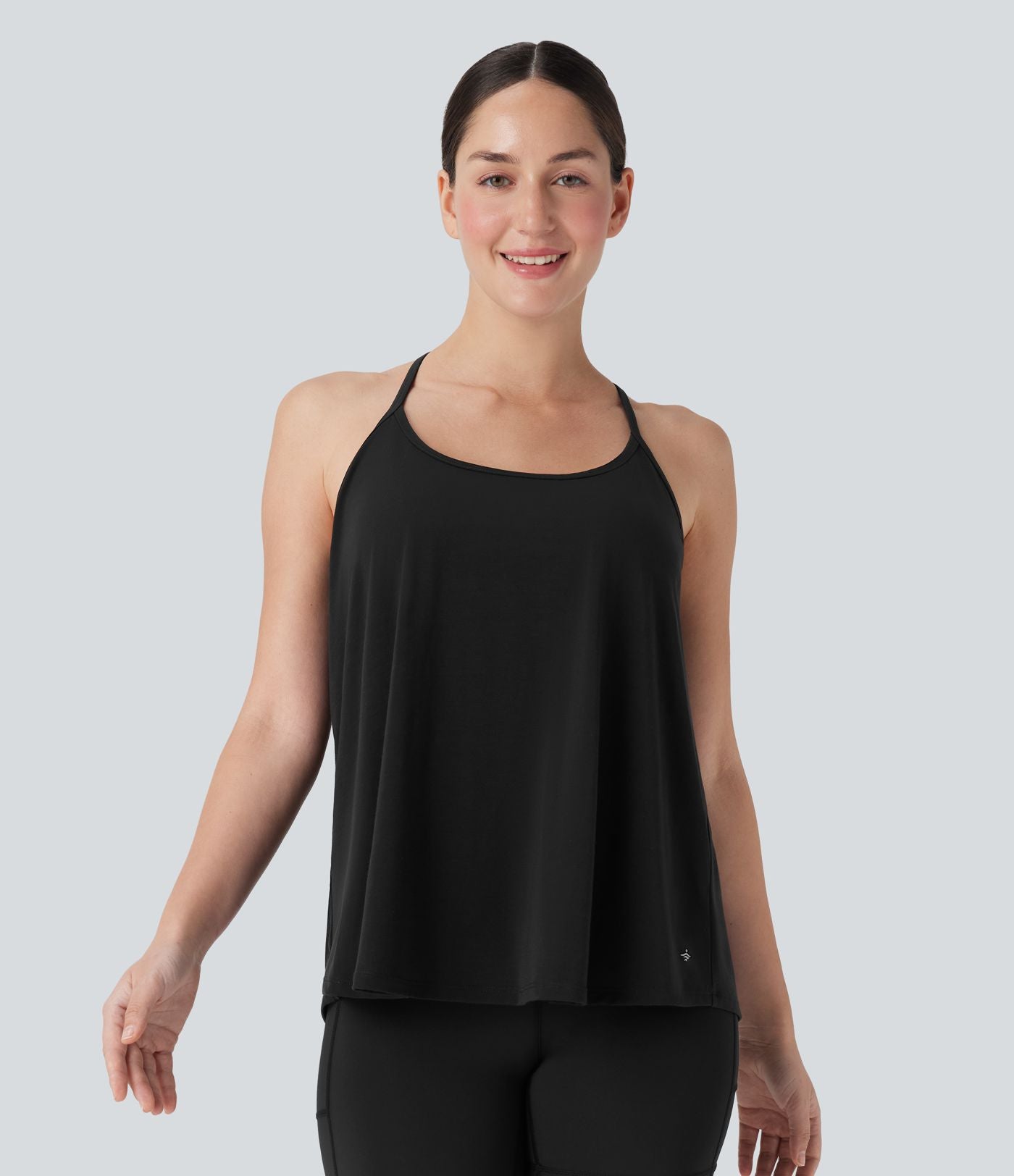 Haut de sport yoga SoftlyZero™ Airy licou drapé effet frais InstantCool, bonnets E-G, protection solaire UPF50+