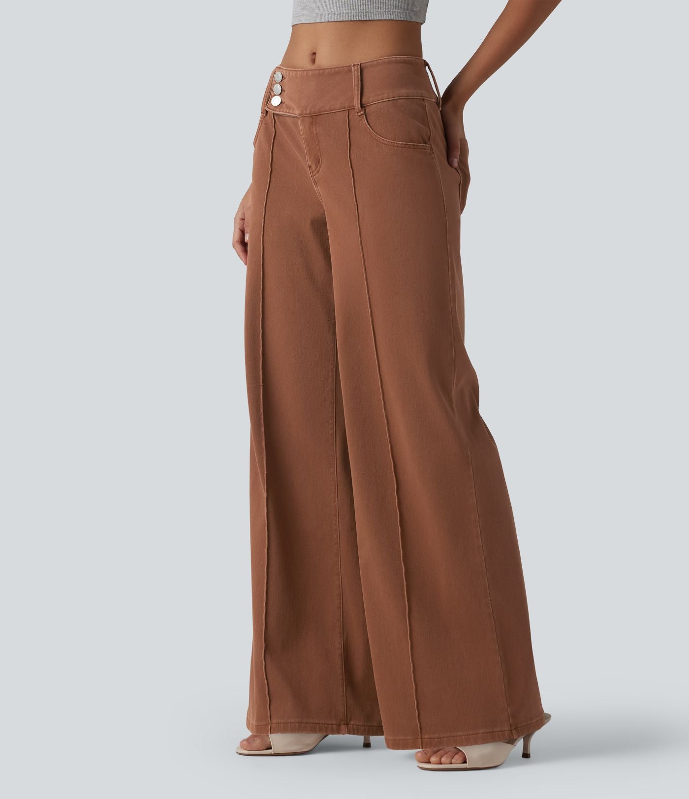 Halara Flex™ Jean droit coloré taille basse avec poches