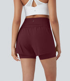 Short de yoga 2-en-1 SoftlyZero™ Airy taille très haute effet frais InstantCool 12,5 cm avec poches