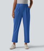 Halara Flex™ Pantalon tailleur fuselé taille haute en tissu gaufré avec poches